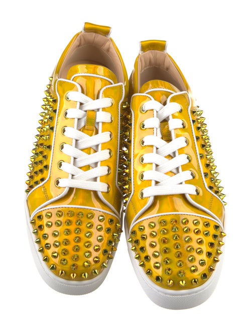 Christian Louboutin Patent Leather Studded Accents Sneakers