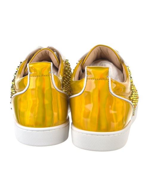 Christian Louboutin Patent Leather Studded Accents Sneakers