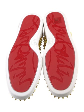 Christian Louboutin Patent Leather Studded Accents Sneakers