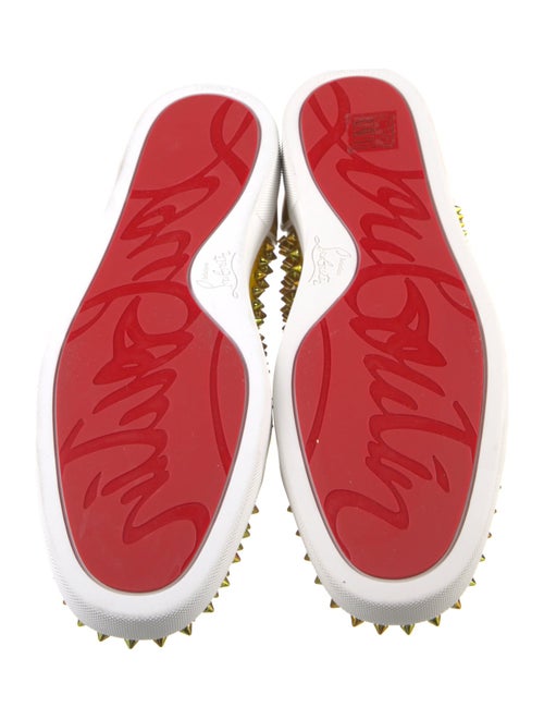 Christian Louboutin Patent Leather Studded Accents Sneakers