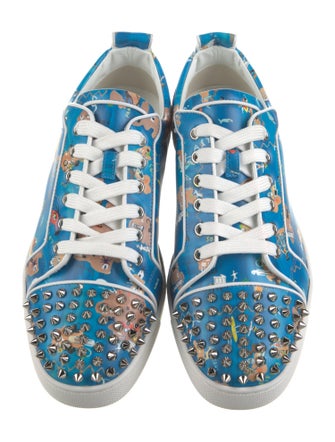 Christian Louboutin Spike Accents Leather Sneakers