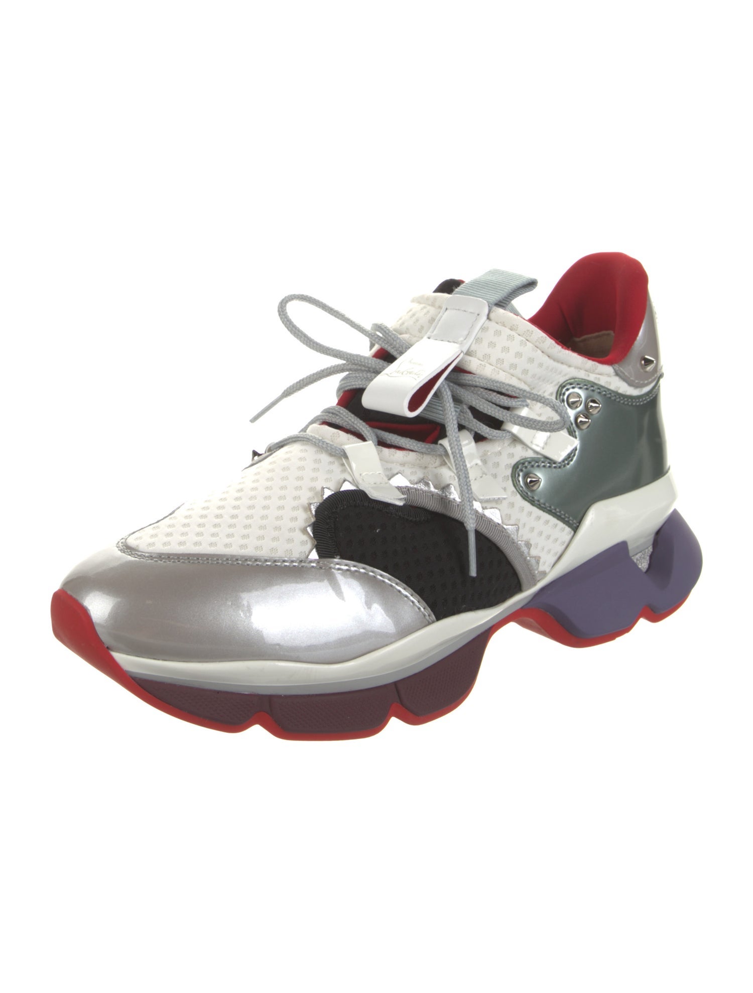 Christian Louboutin Rockstud Spike Printed Athletic Sneakers