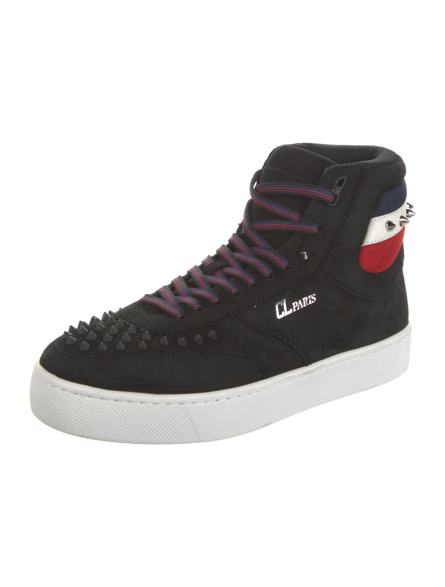 Christian Louboutin Spike Accents Suede Sneakers