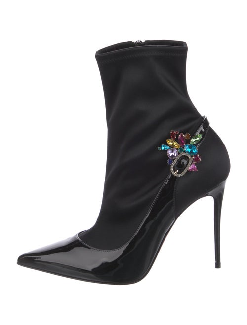 Christian Louboutin Patent Leather Floral Print Sock Boots
