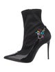 Christian Louboutin Patent Leather Floral Print Sock Boots