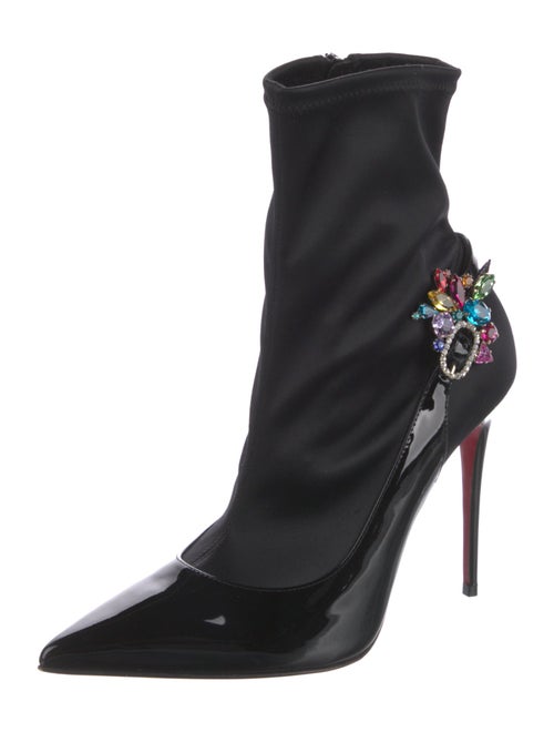 Christian Louboutin Patent Leather Floral Print Sock Boots