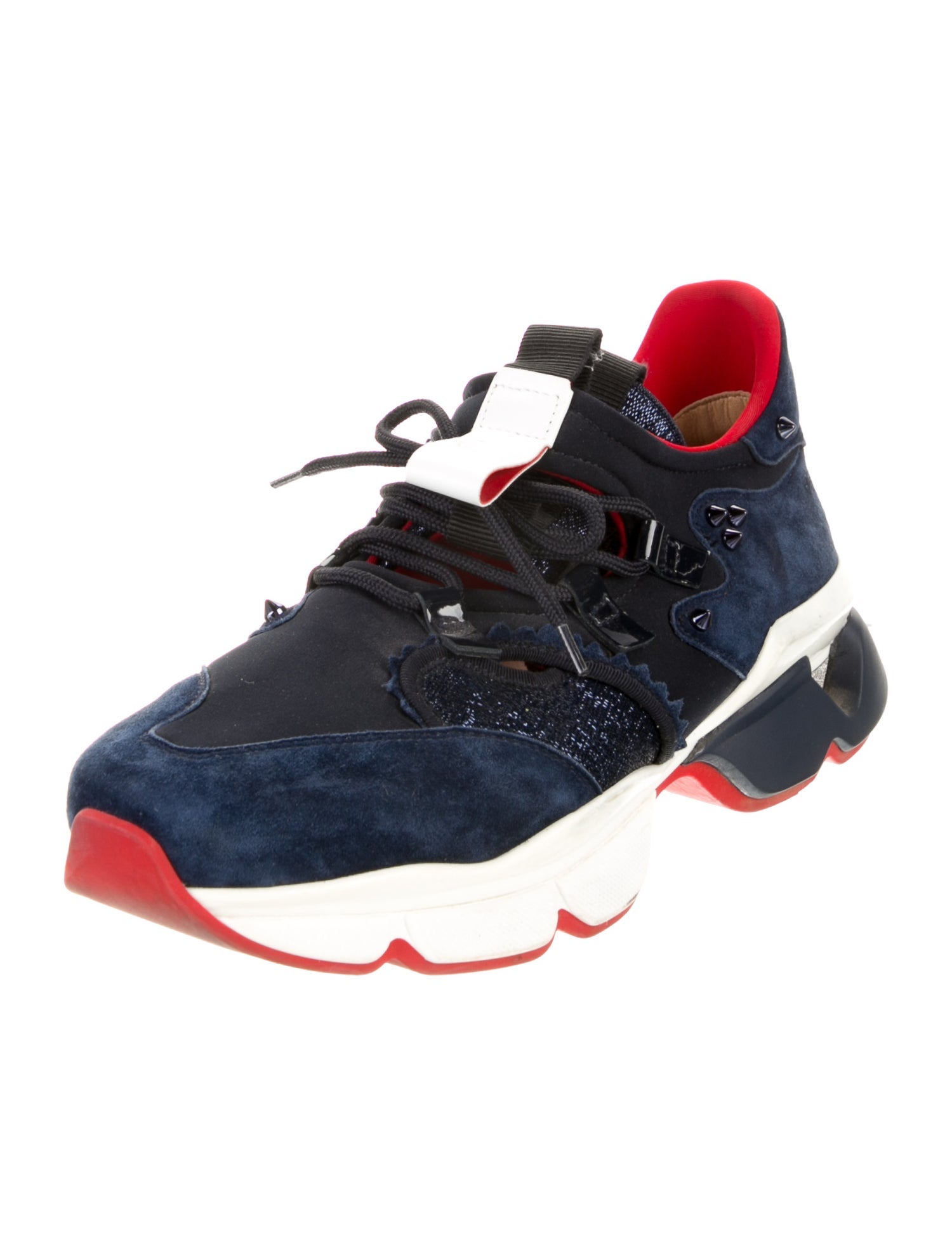 Christian Louboutin Spike Accents Neoprene Athletic Sneakers