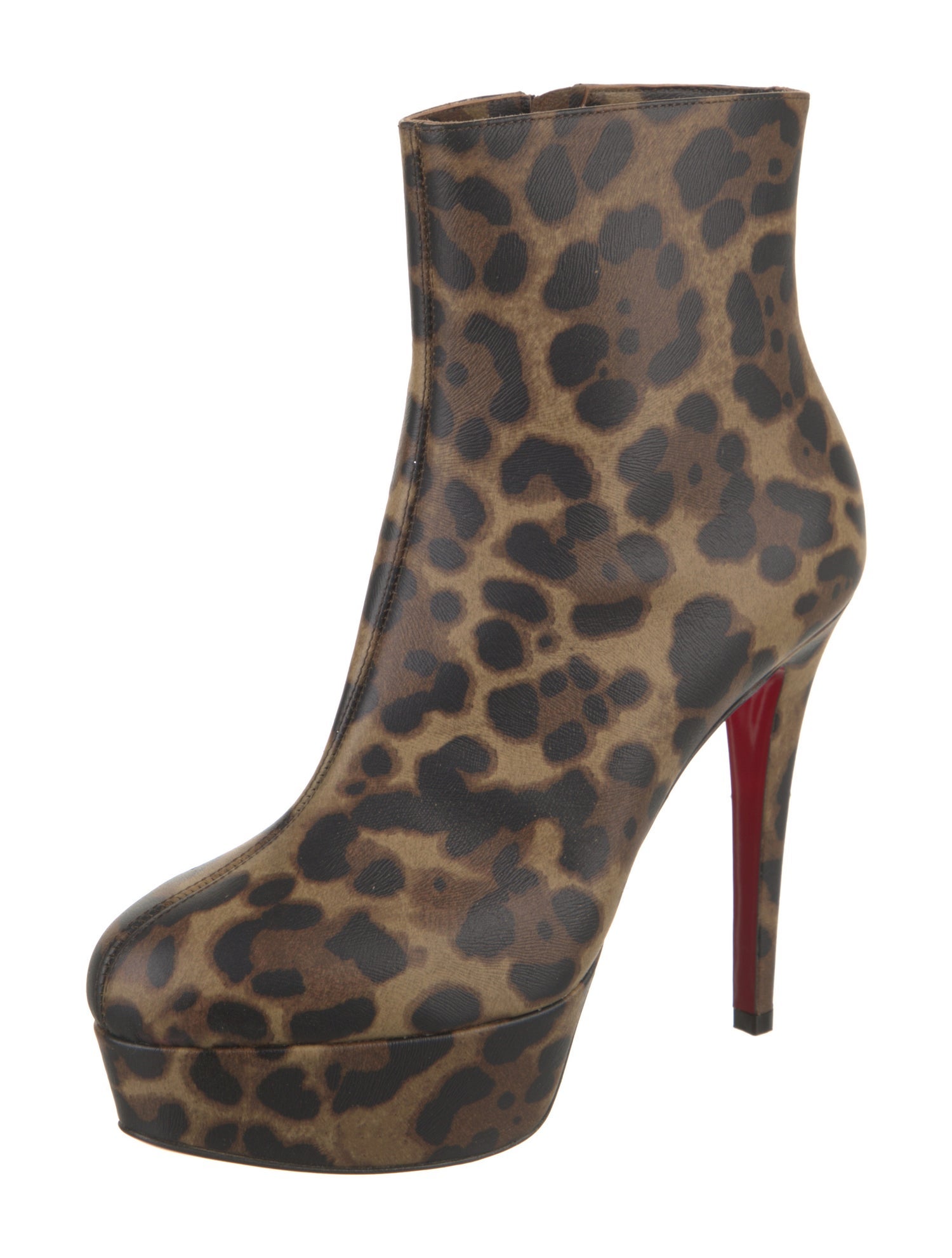 Christian Louboutin Leather Animal Print Boots