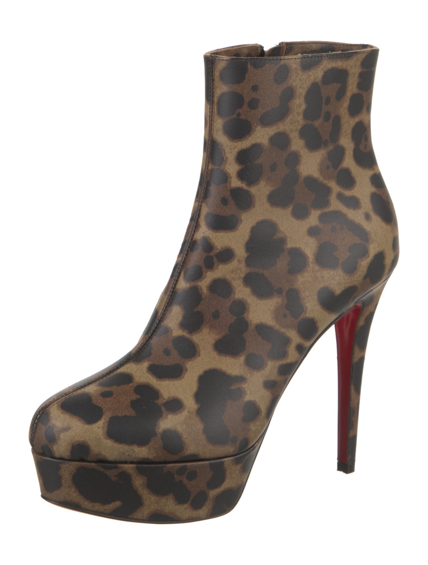 Christian Louboutin Leather Animal Print Boots