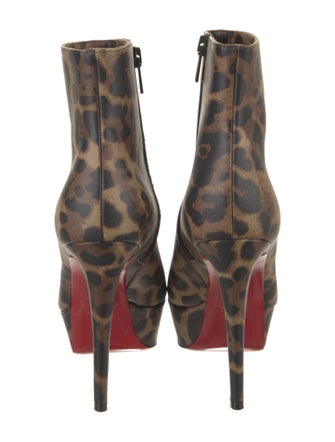 Christian Louboutin Leather Animal Print Boots