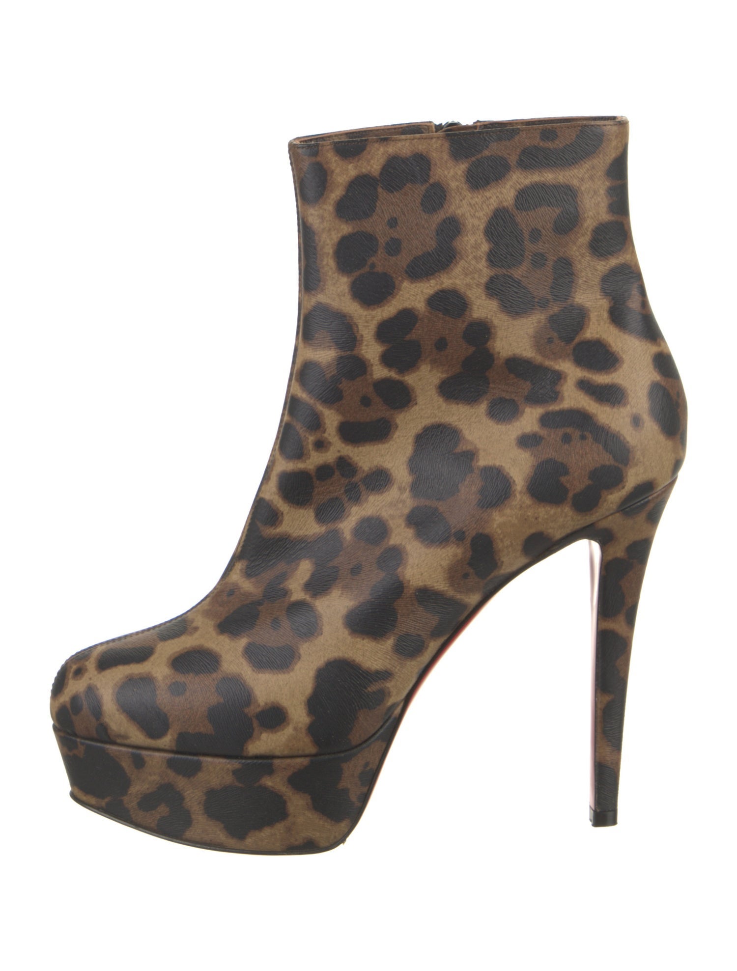 Christian Louboutin Leather Animal Print Boots
