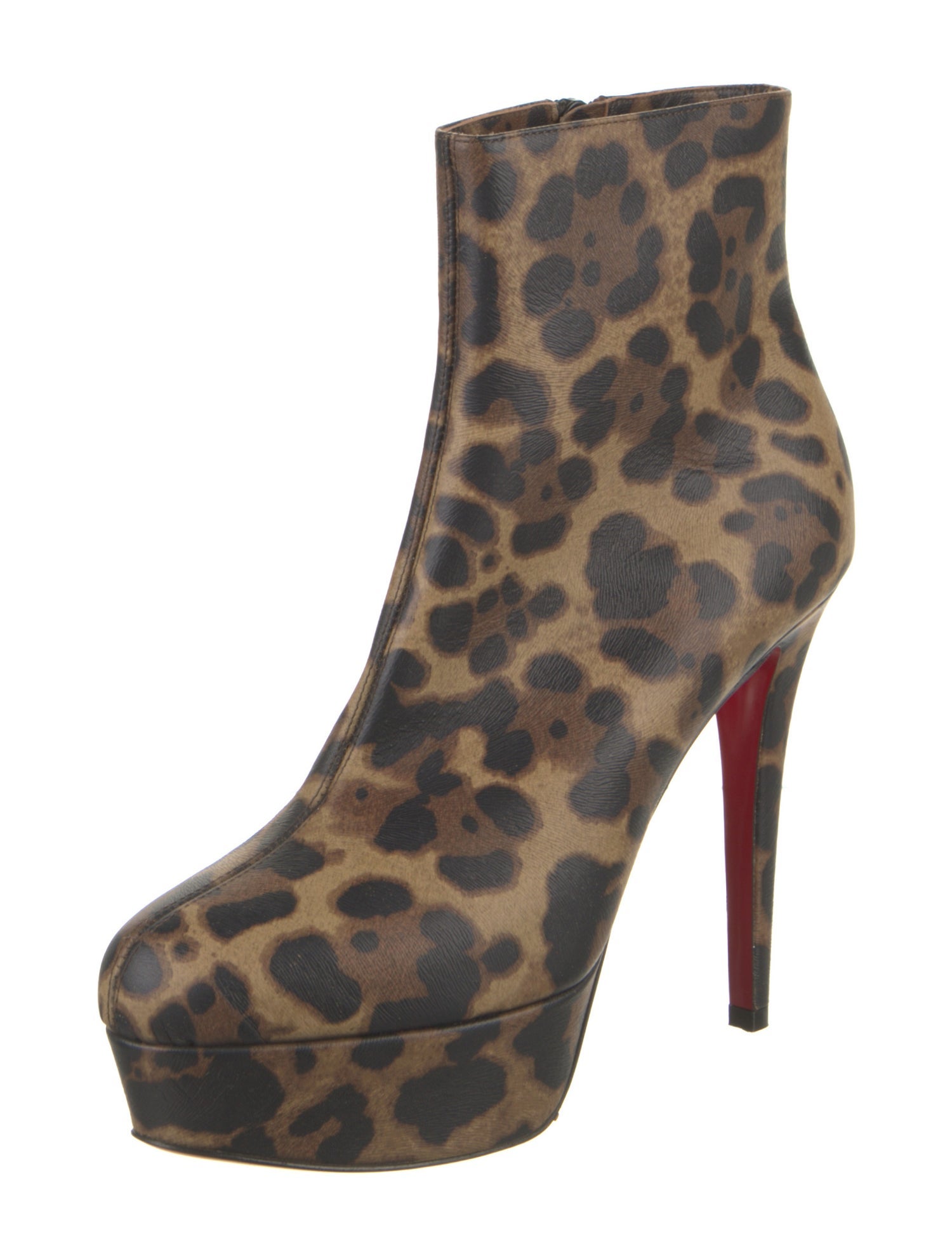 Christian Louboutin Leather Animal Print Boots