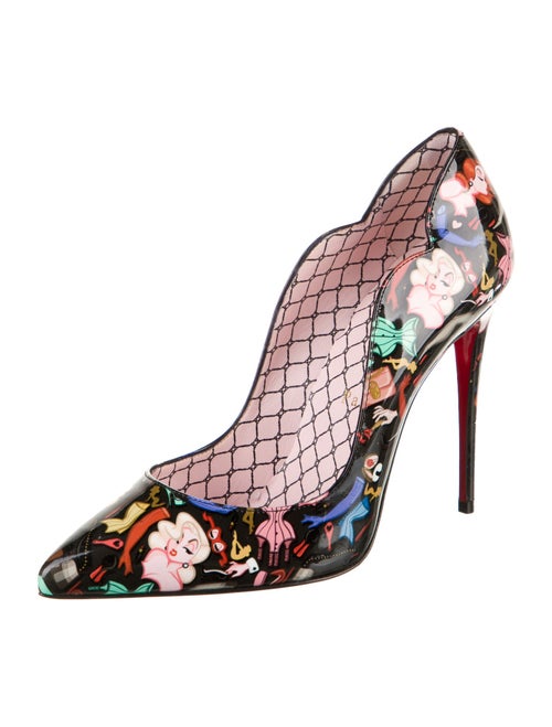 Christian Louboutin Patent Leather Floral Print Pumps