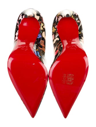 Christian Louboutin Patent Leather Floral Print Pumps