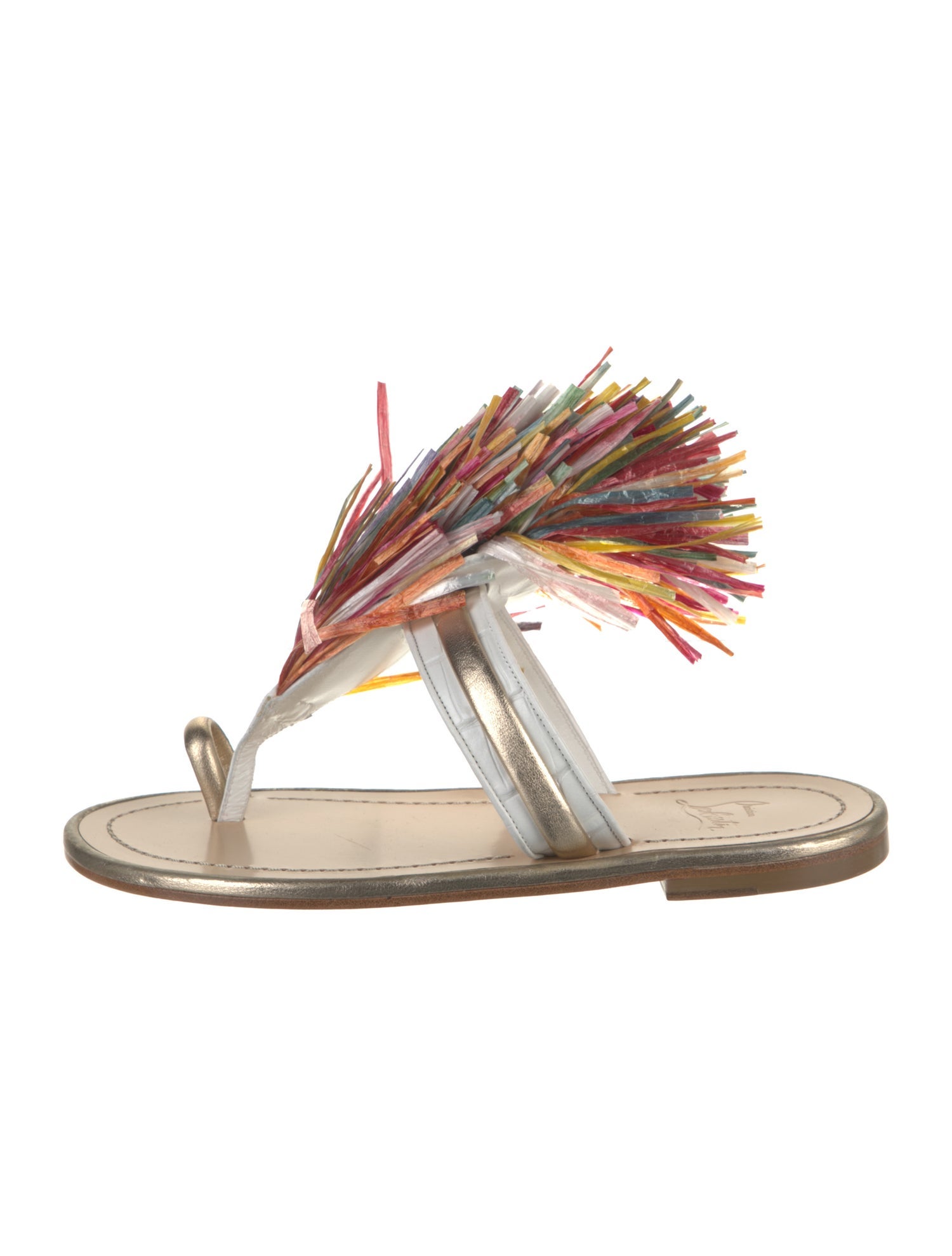 Christian Louboutin Leather Printed Gladiator Sandals