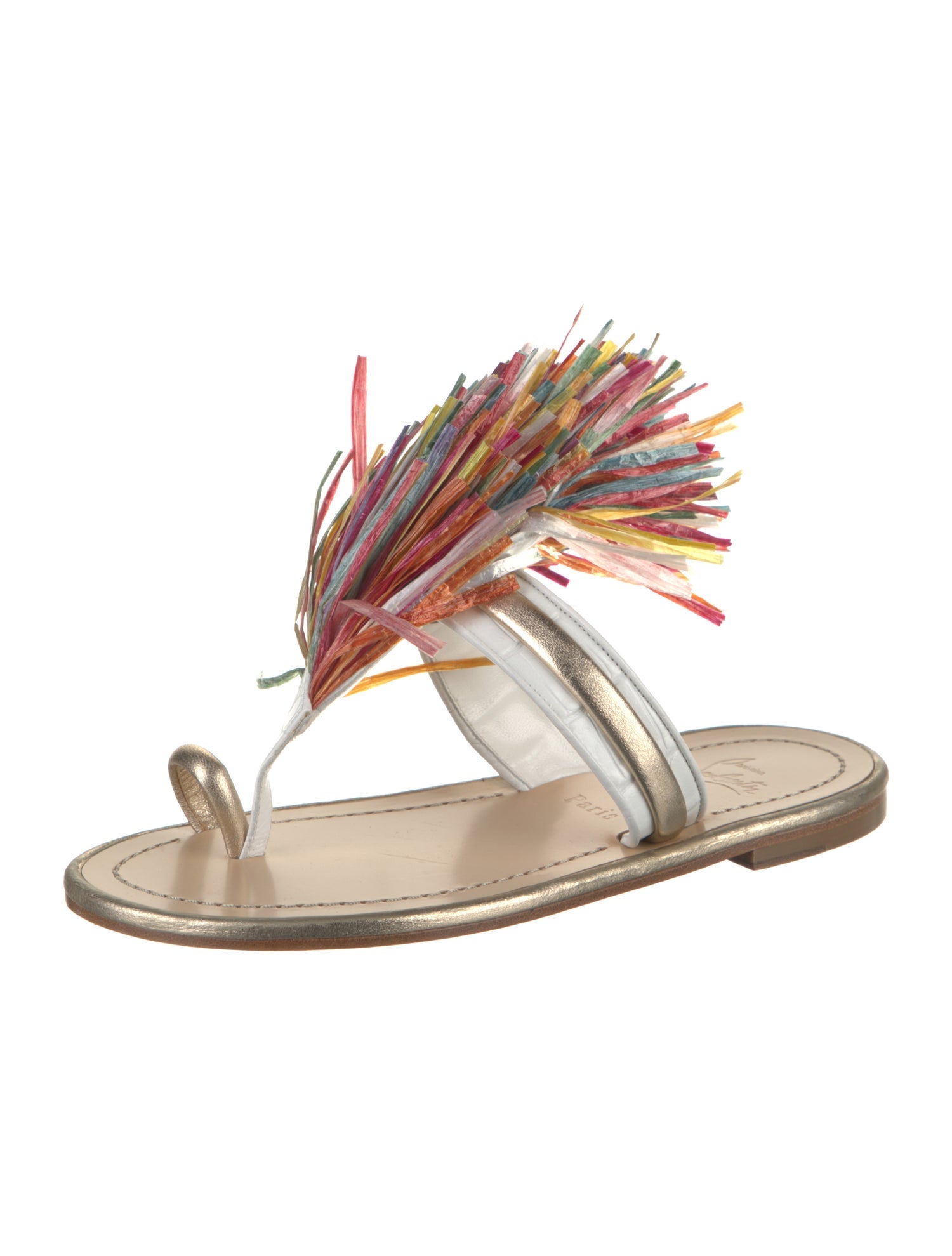 Christian Louboutin Leather Printed Gladiator Sandals