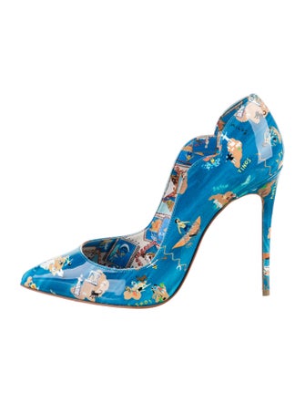 Christian Louboutin Patent Leather Graphic Print Pumps