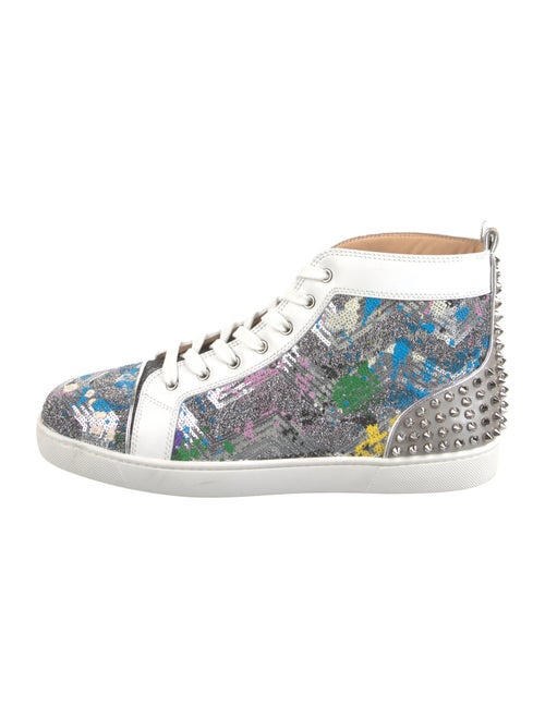 Christian Louboutin Rockstud Spike Printed Sneakers