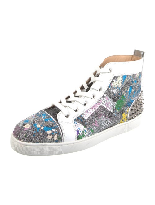 Christian Louboutin Rockstud Spike Printed Sneakers