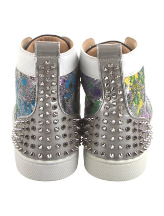 Christian Louboutin Rockstud Spike Printed Sneakers