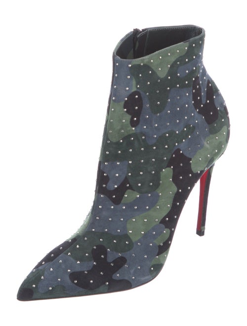 Christian Louboutin Suede Camouflage Print Boots