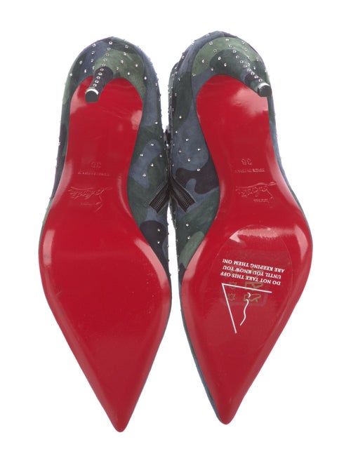 Christian Louboutin Suede Camouflage Print Boots