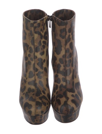 Christian Louboutin Leather Animal Print Boots