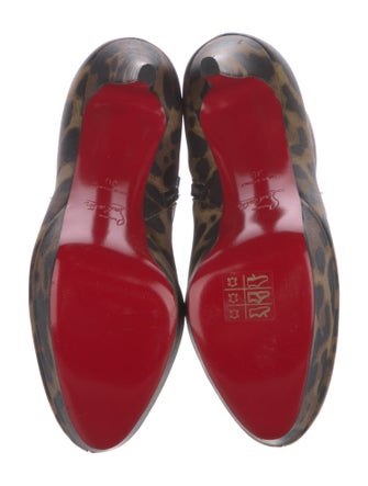 Christian Louboutin Leather Animal Print Boots