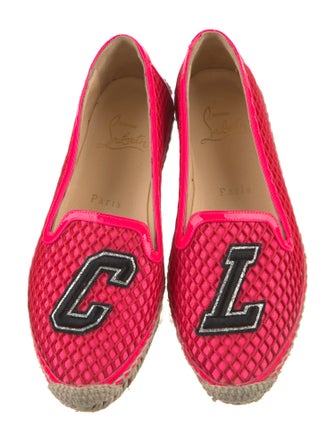 Christian Louboutin Graphic Print Glitter Accents Espadrilles