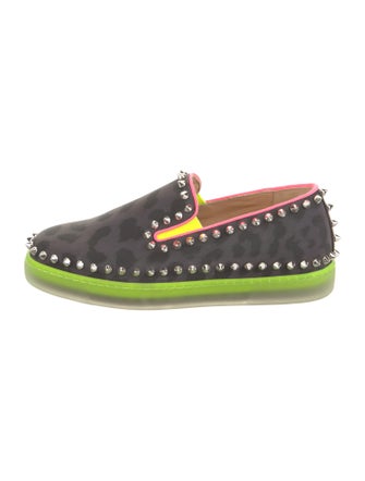 Christian Louboutin Spike Accents Printed Sneakers