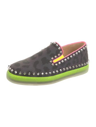 Christian Louboutin Spike Accents Printed Sneakers