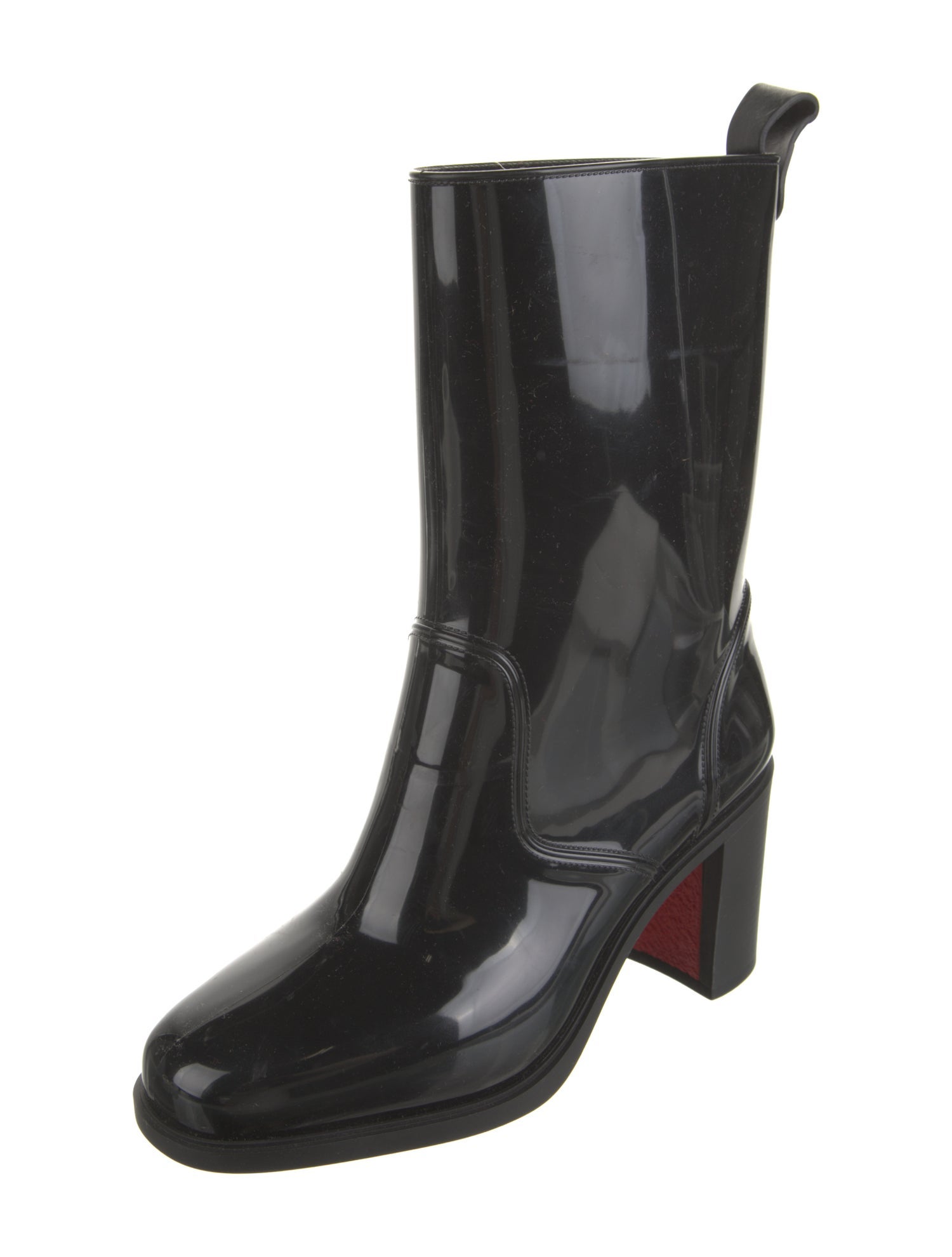 Christian Louboutin Rubber Studded Accents Rain Boots