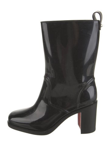 Christian Louboutin Boots Rubber Studded Accents Rain Us8, It38 | 8