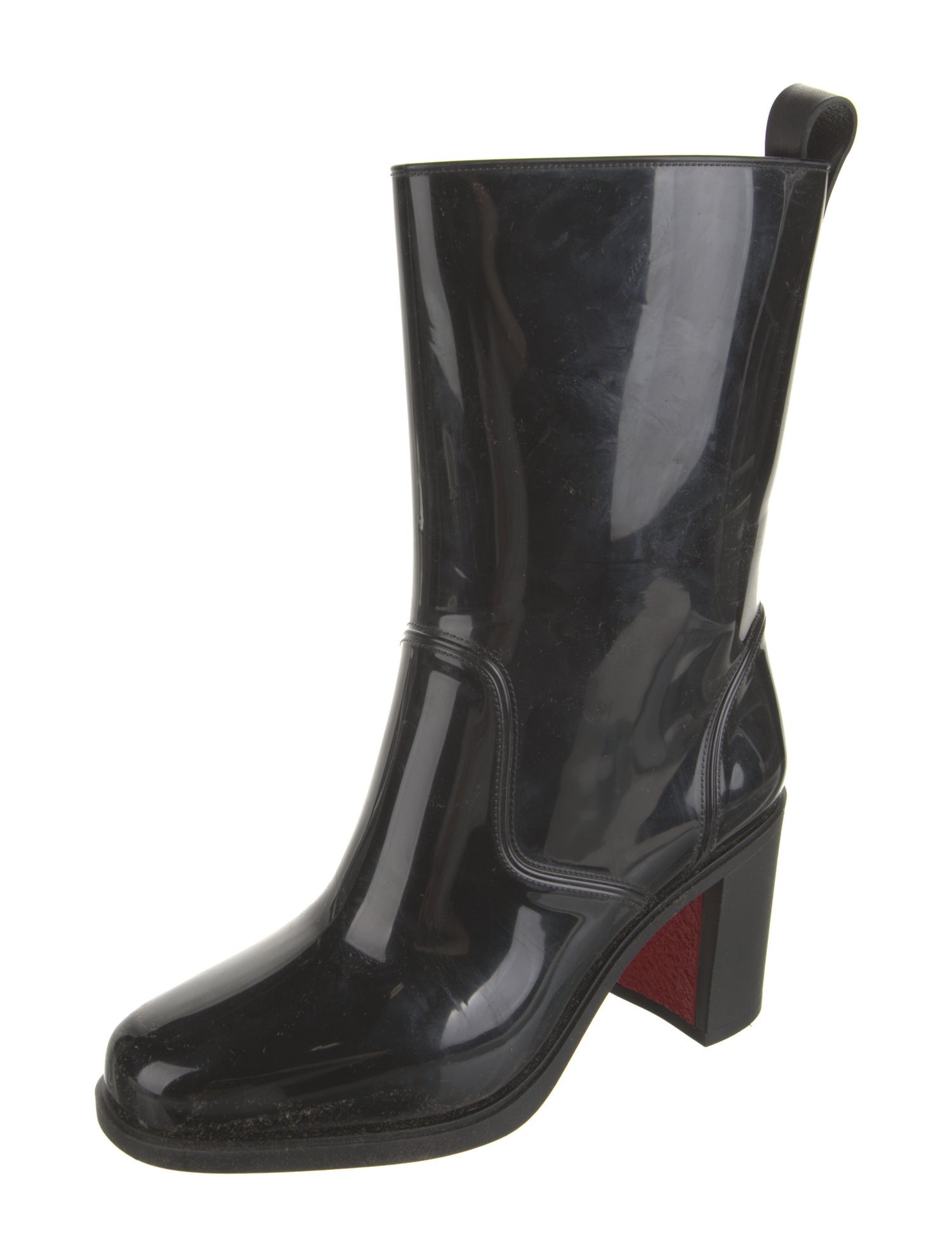 Christian Louboutin Rubber Studded Accents Rain Boots