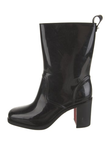 Christian Louboutin Boots Rubber Studded Accents Rain Us8, It38 | 8