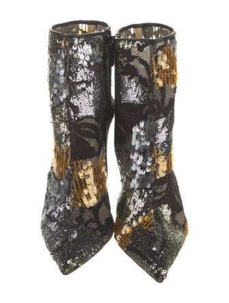 Christian Louboutin Sequins Patterned Boots