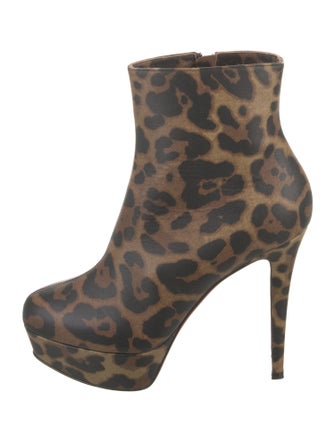 Christian Louboutin Leather Animal Print Boots