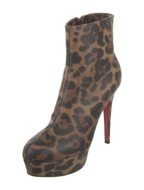 Christian Louboutin Leather Animal Print Boots