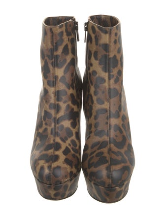 Christian Louboutin Leather Animal Print Boots