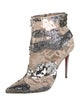 Christian Louboutin Lace Animal Print Boots