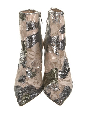 Christian Louboutin Lace Animal Print Boots