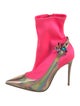 Christian Louboutin Leather Colorblock Pattern Sock Boots