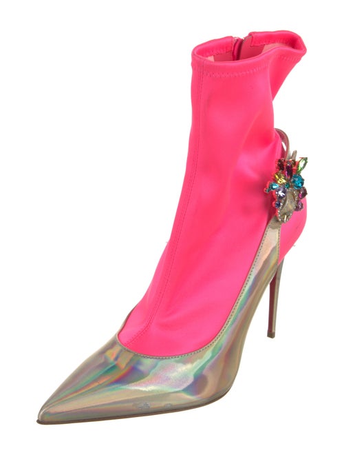 Christian Louboutin Leather Colorblock Pattern Sock Boots