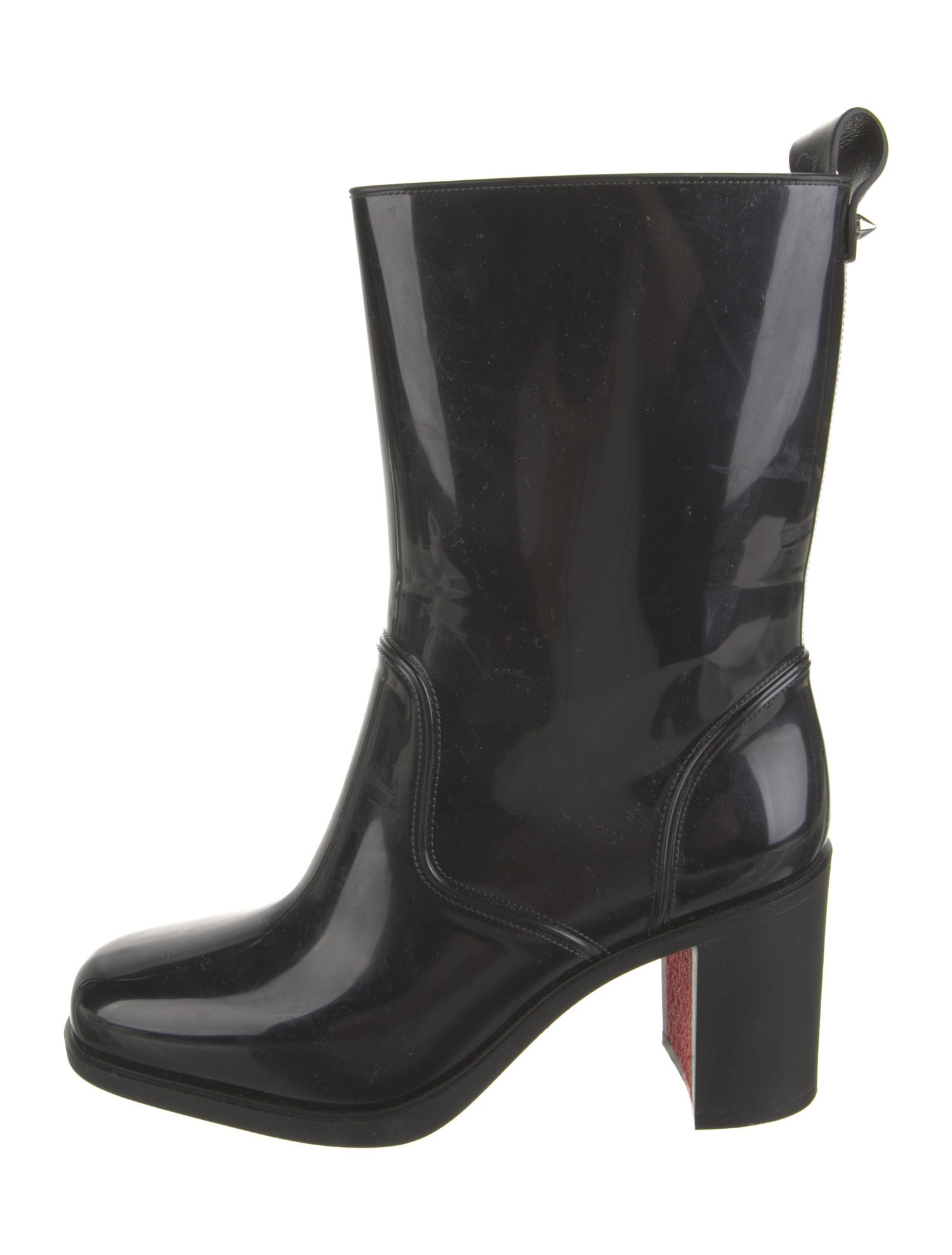 Christian Louboutin Rubber Studded Accents Rain Boots
