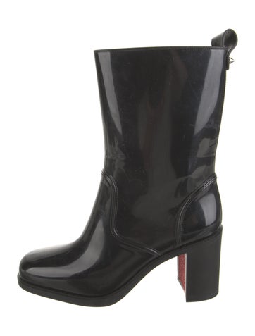 Christian Louboutin Boots Rubber Studded Accents Rain Us8, It38 | 8