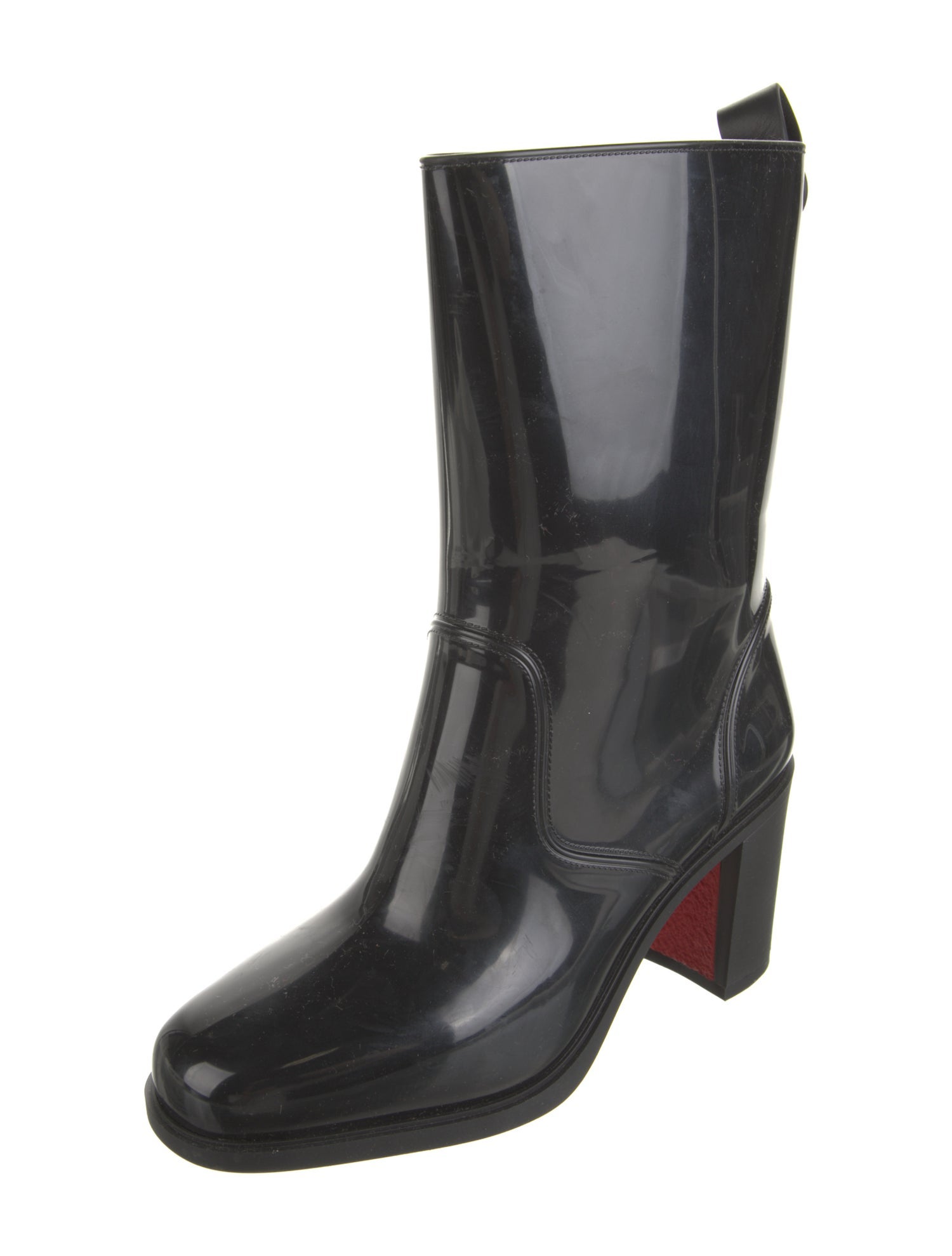 Christian Louboutin Rubber Studded Accents Rain Boots