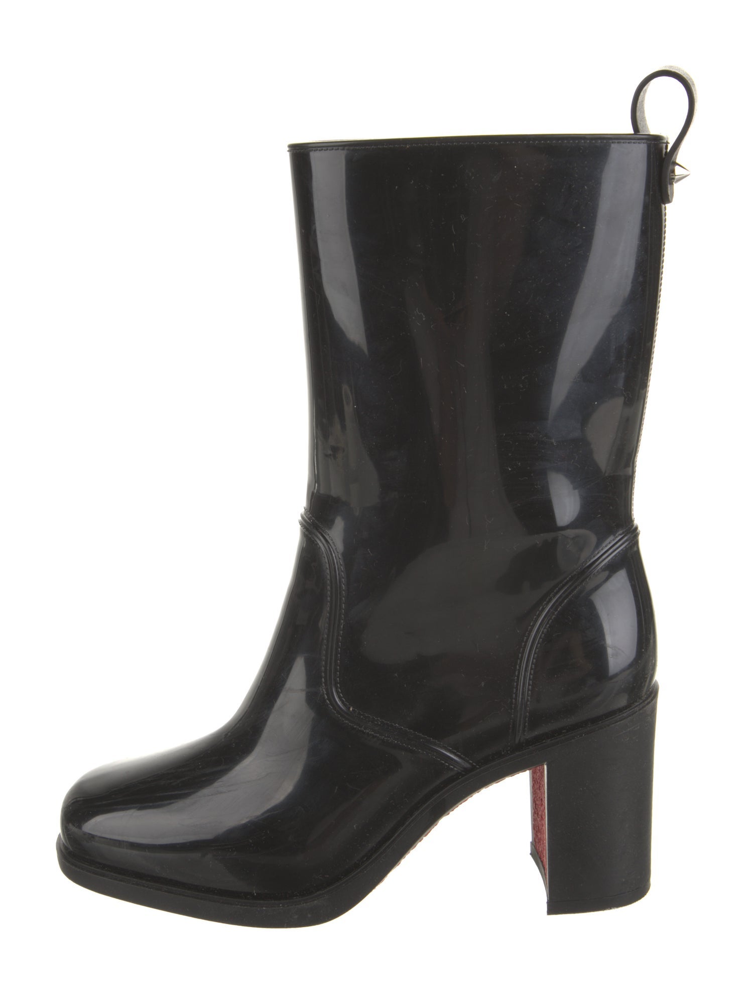Christian Louboutin Rubber Studded Accents Rain Boots