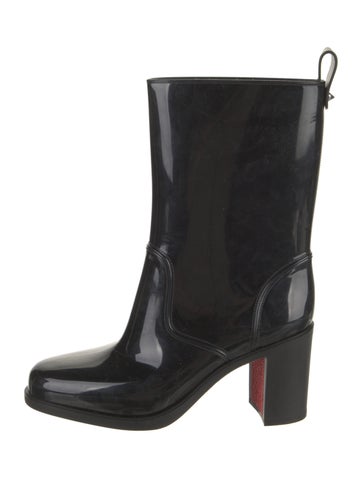 Christian Louboutin Boots Rubber Studded Accents Rain Us8, It38 | 8