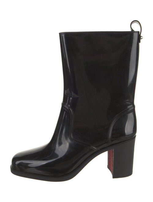 Christian Louboutin Leather Studded Accents Rain Boots