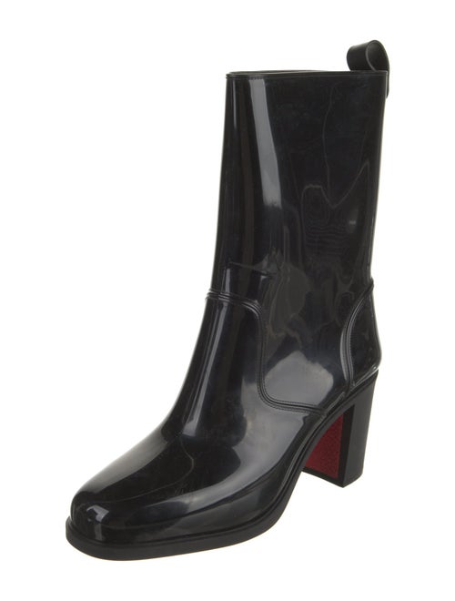 Christian Louboutin Leather Studded Accents Rain Boots